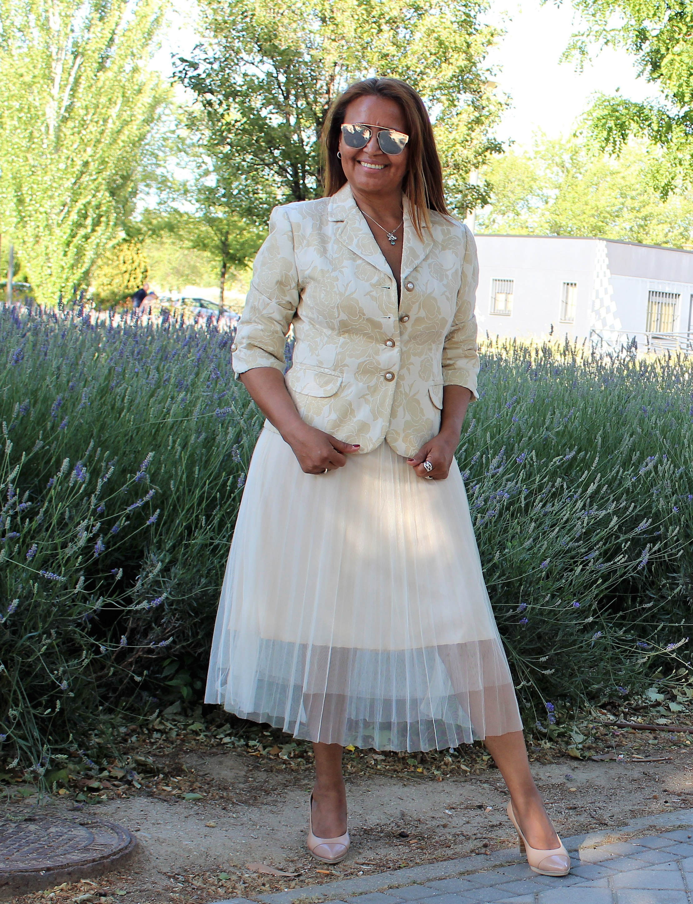 Falda de tul plisada 