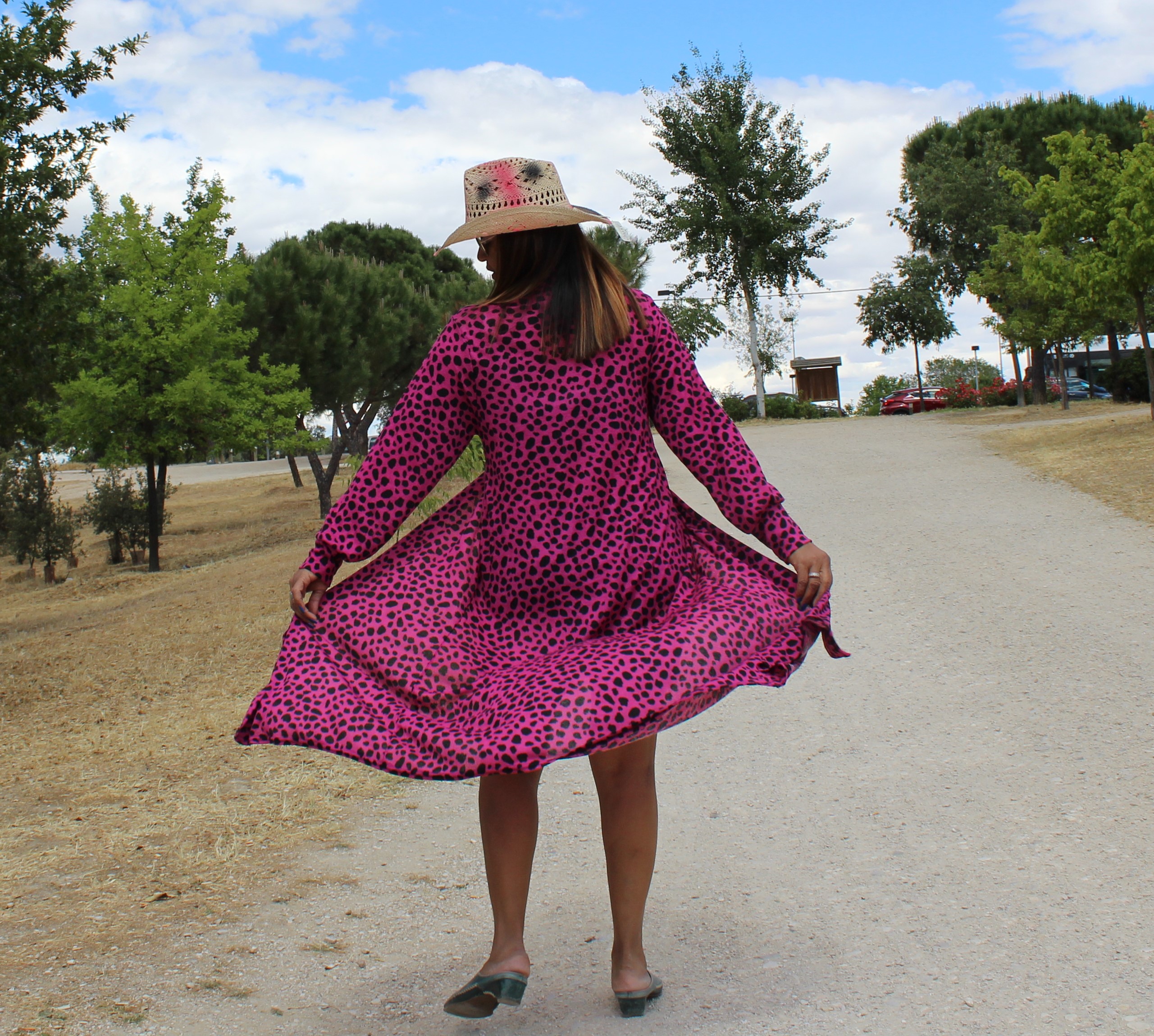 Vestido kimono fuscia