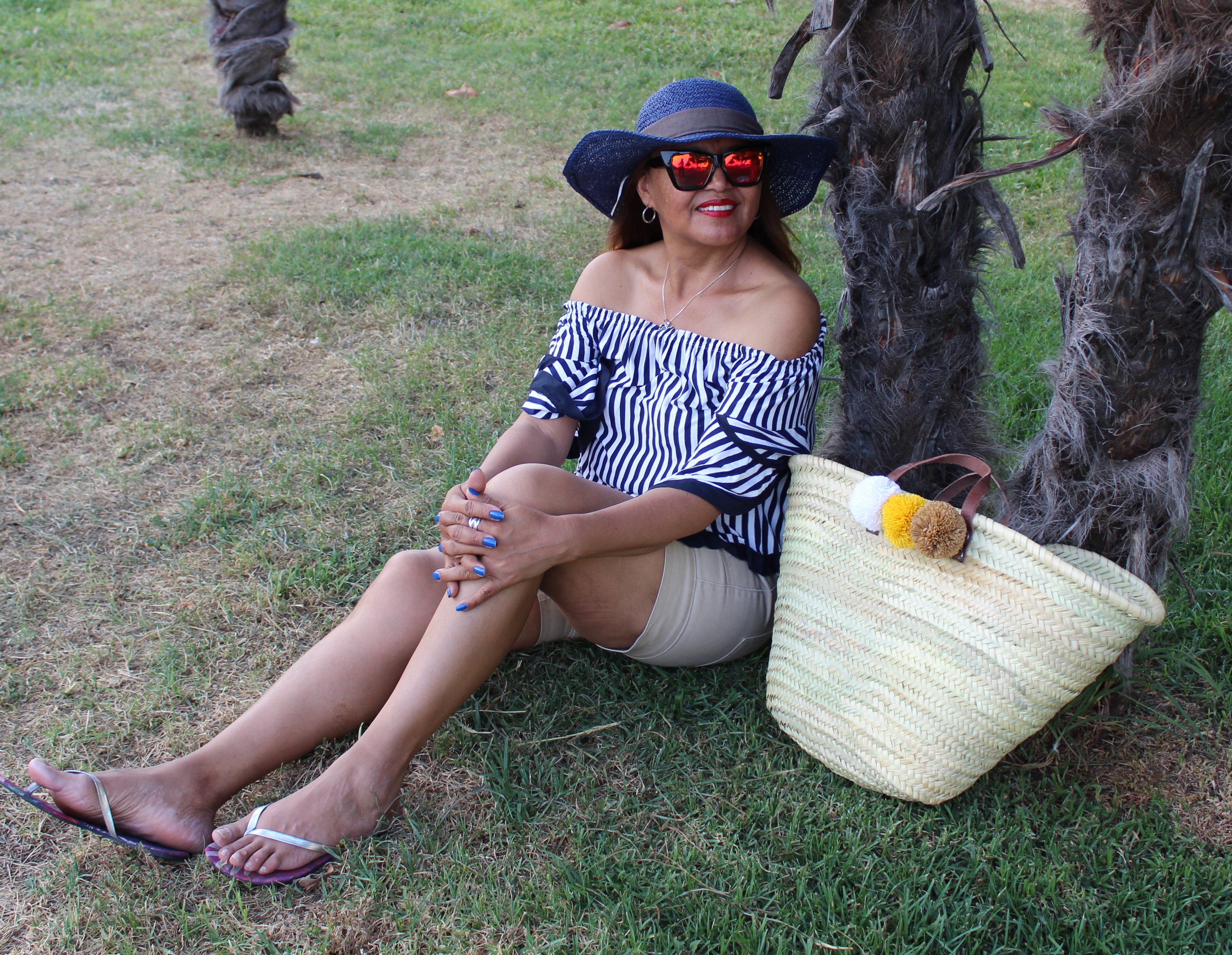 Pamela azul y capazo