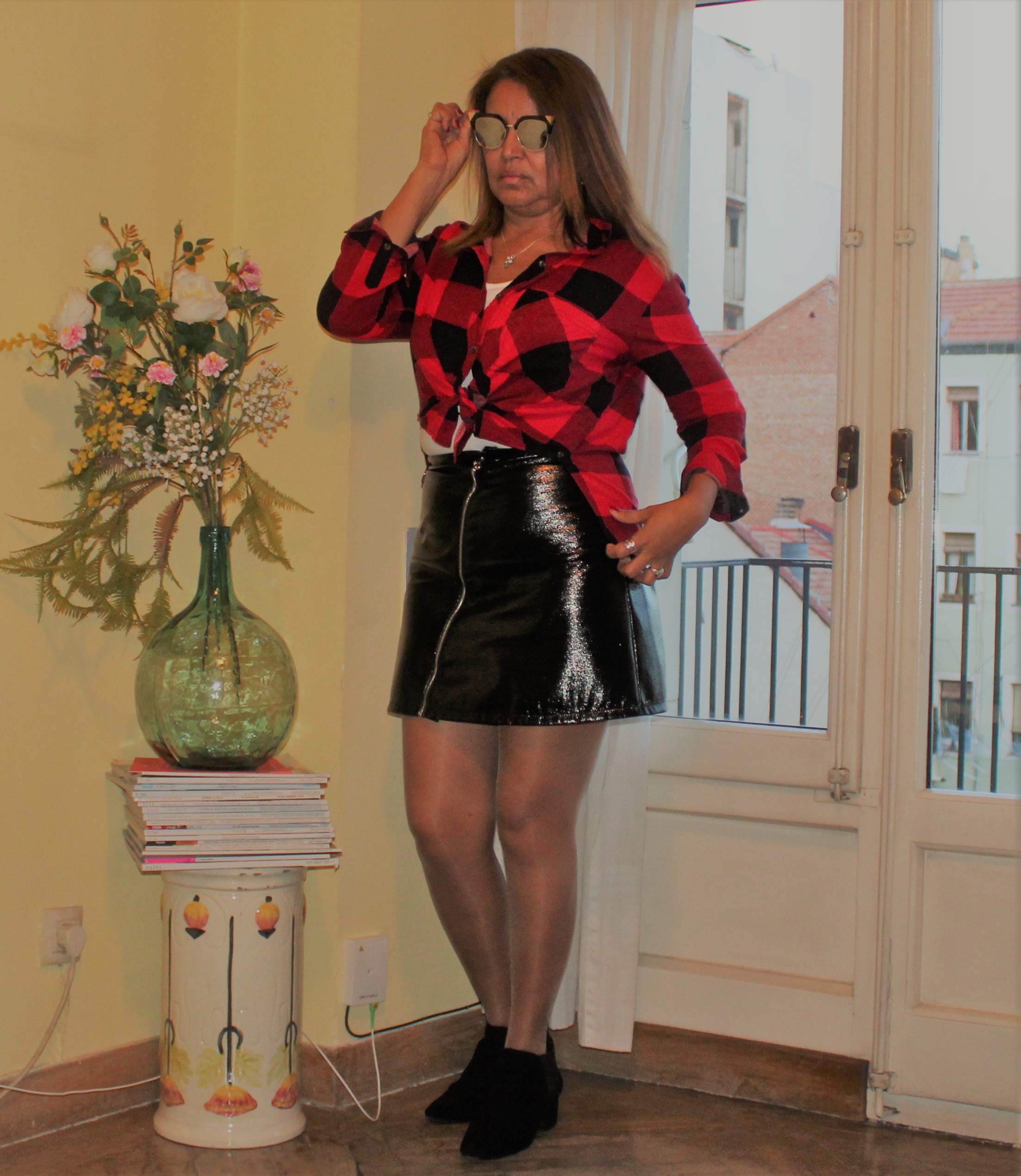 Camisa escocesa roja