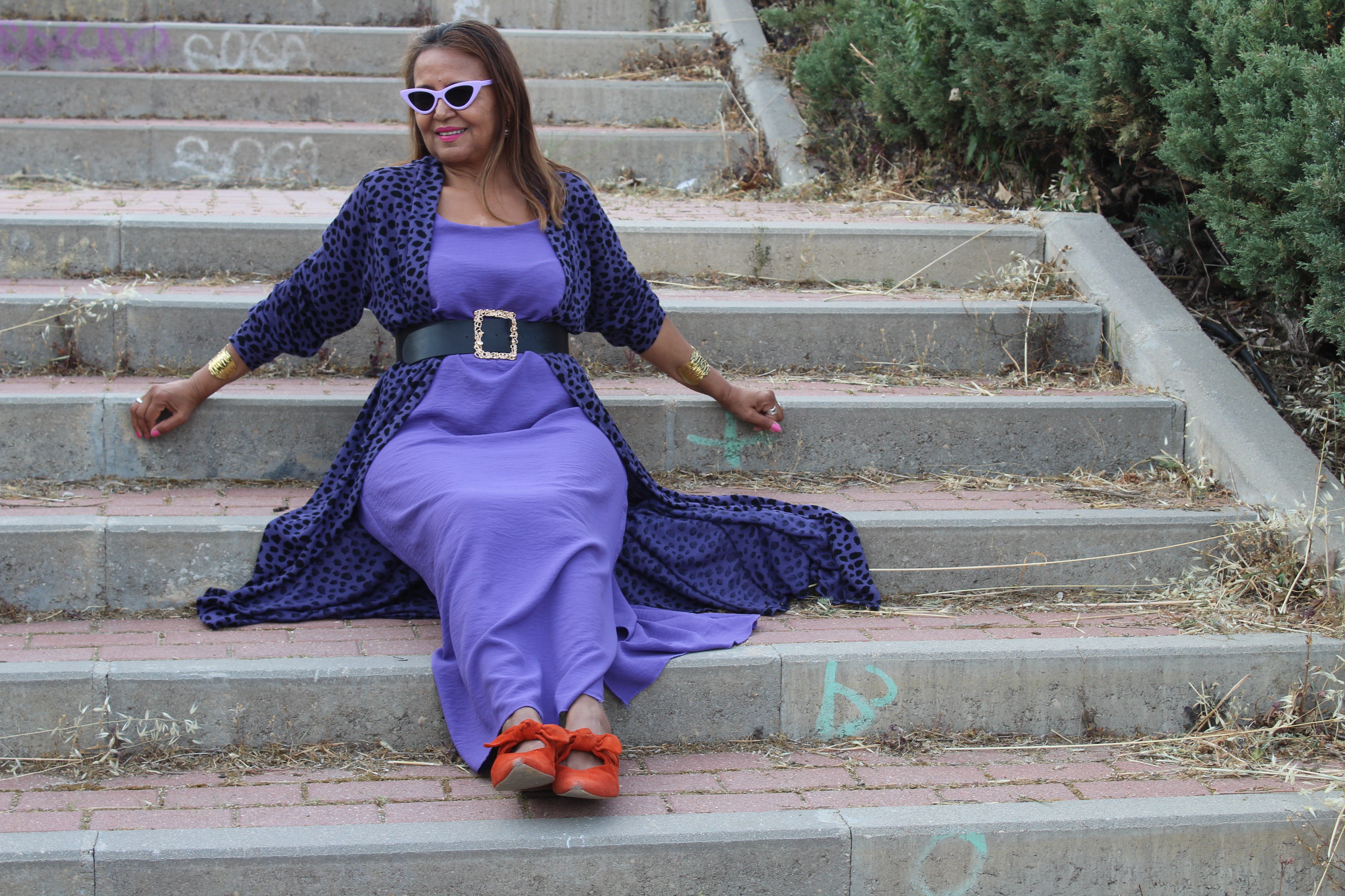 Vestido largo morado